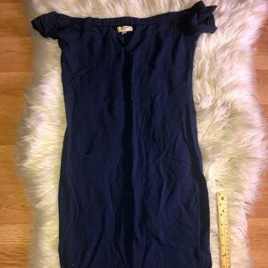 Off the shoulder navy blue dress